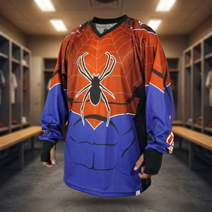 Nueva Camiseta Deportiva Sublimada de Manga Larga con Tema de Spider-Man para Paintball, Uniforme Personalizado para Equipos de Paintball - Product Image 3