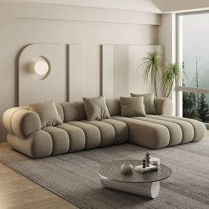 Divano <span class=keywords><strong>Componibile</strong></span> a L in Velluto Stile Europeo per <span class=keywords><strong>Soggiorno</strong></span>, Set di Divani Modulari Angolari - Product Image 3
