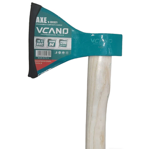 ขวานหัวเหล็กตีขึ้นรูปเกรดอุตสาหกรรม VCANO พร้อมด้ามไม้ ใบมีดสแตนเลส 5 ใบ สำหรับการตั้งแคมป์และการเอาชีวิตรอด - Product Image 3