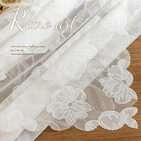 Dentelle brodée en polyester, garniture blanche légère, pour mariage, fête, maison, extérieur, nappe, nappe florale blanche faite à la main