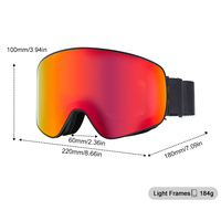 Masque de ski personnalisé jour/nuit avec monture TR90 magnétique anti-buée, sangle réglable, lentille photochromique, protection UV400