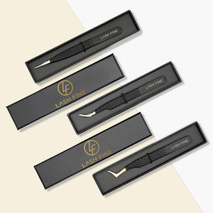 プライベートラベルプロフェッショナルステンレススチールまつげピンセットボリュームピンセット軽量まつげエクステンションピンセット - Product Image 2