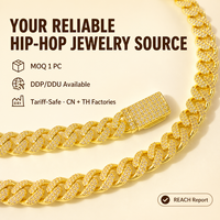 Chaîne cubaine personnalisée 5A CZ Iced Out en laiton écologique, bijoux hip-hop, fabricant en gros