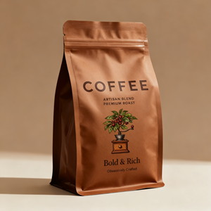 Hàng rào cao túi thực phẩm lớp hạt cà phê mờ bên ngoài lá bao bì Cà phê túi với van - Product Image 3