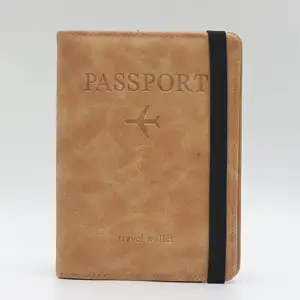 Porta passaporto RFID porta passaporto di alta qualità in pelle porta Logo personalizzato porta portafoglio da viaggio borse porta passaporto