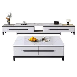 Ensemble de table basse et de meuble TV blanc <span class=keywords><strong>nordique</strong></span> pour salon, table basse carrée, style <span class=keywords><strong>nordique</strong></span> élégant, meubles - Product Image 3