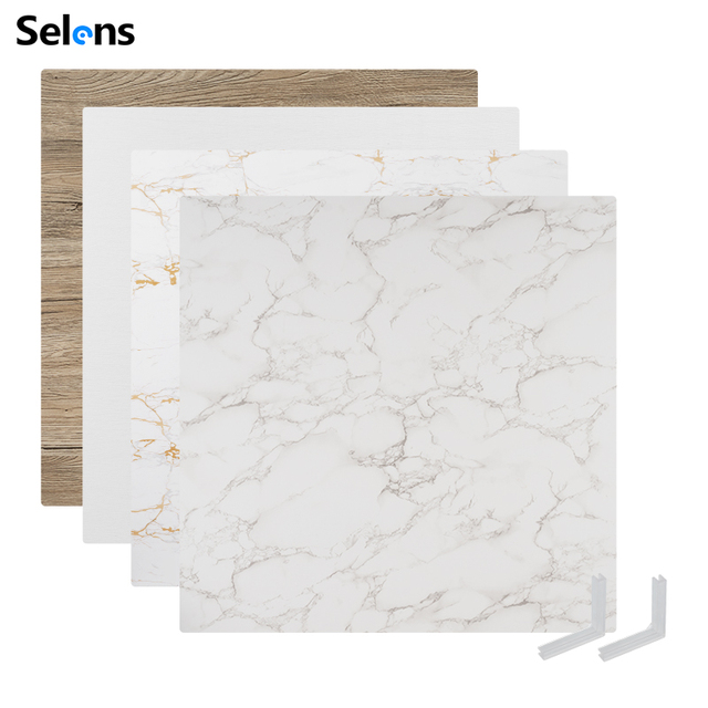 Selens 60x60cm Wood Texture Double Side Background Food Flat Lay Vertical Backdrop Board for Photo Studio Props Jewelry Cosmetic