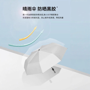 Folding <b>Umbrella</b> <b>Automatic</b> Manual Eight Rib Steel Frame Sun Rain Protection Travel Use Black Coating UV Shielding - Product Image 3