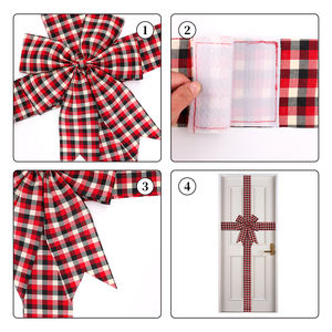 Rubans de Noël et de fête à carreaux rouges pour décorations de maison, cadeaux de cuisine, rubans de porte de placard, fournitures de fête - Product Image 3