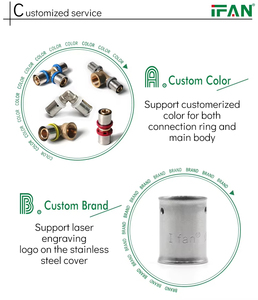 Ifan Custom 16-32Mm Full Size <span class=keywords><strong>Pex</strong></span> Al <span class=keywords><strong>Pex</strong></span> Buisfittingen Sanitair Socket Tee Elleboog Messing Press <span class=keywords><strong>Pex</strong></span> Fitting - Product Image 2