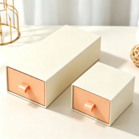 Boîte à tiroir rigide bicolore personnalisée avec poignée, boîte cadeau avec logo personnalisé, emballage en papier souvenir pour coffret cadeau
