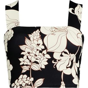Haut de maillot de bain mi-long à col carré pour femme, sans manches, imprimé numérique, UPF50+, en spandex et polyester - Product Image 3