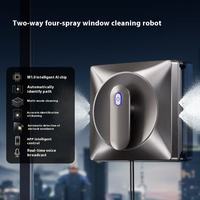 Robot de nettoyage de vitres électrique entièrement automatique pour la maison, avec pulvérisation d'eau carrée, pour fenêtres de grande hauteur, sécurisé et anti-chute
