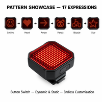 Luz Trasera Inteligente para Bicicleta, Tipo C, Control Remoto por Aplicación, Lámpara Trasera con Expresiones Personalizadas, Luz de Advertencia LED Impermeable IP66 para Bicicleta de Montaña