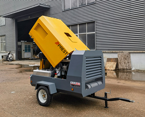 Compressore d'aria portatile diesel a vite raffreddato ad aria da 190CFM 8Bar a basso prezzo, con controllo PLC, pompa motore da 5m/min per perforatrice da roccia - Product Image 4