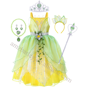 open lace back dress Frog Princess Gown & Belt Set 5