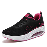 Chaussures de danse professionnelles respirantes pour femmes, tige en tissu extensible, semelle en PU avec coussin d'air, légères et antichoc