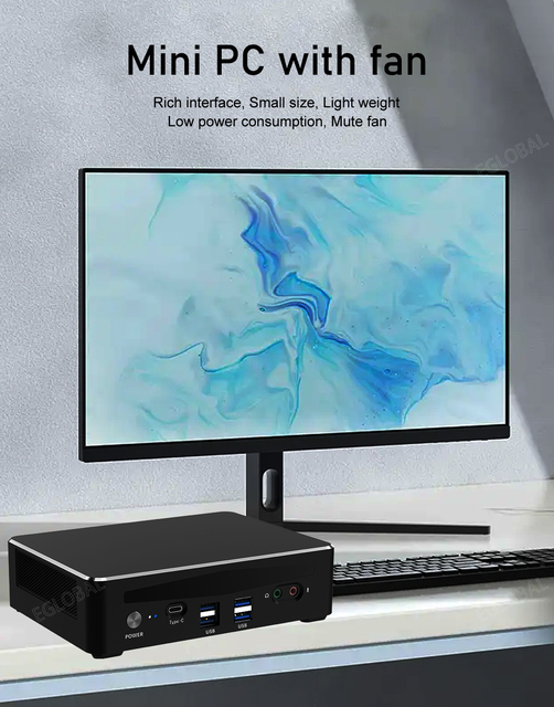 EGLOBAL AlI-copper Turbo Fan with In-tel Core I5 Support 64GB DDR4 RAM 2 COM HD Display SSD/HDD  Mini Industrial PC