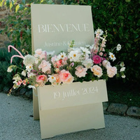 Panneau de bienvenue à fleurs pliable personnalisé Décoration de boîtes à fleurs pour mariages et événements Panneau de bienvenue