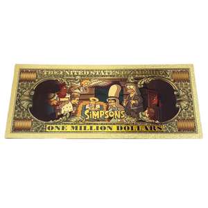 Amerikaanse Komiek De Simpele Herdenkingsgouden Bankbiljetten Van Plastic Goudfolie Bookmark Livestream Geschenkcollectie - Product Image 3