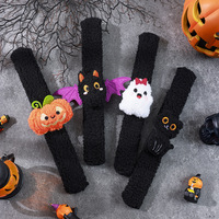 Nouveauté transfrontalière 2026 : Bracelets décoratifs en tissu à motif de dessin animé d'Halloween (Citrouille et Fantôme), à claquer et à tapoter, petit cadeau