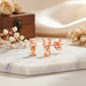 Citrine Stone <b>Stud</b> Earring Turkish Handmade Wholesale 925 Sterling <b>Silver</b> Jewelry - Product Image 3