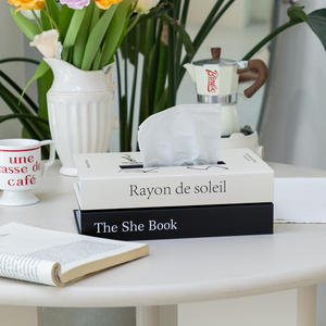 Caja de pañuelos de lujo personalizada estilo libro, soporte para servilletas, estuche, contenedor de papel, decoración de mesa para el hogar, hotel, almacenamiento, adornos de moda - Product Image 3