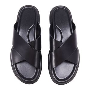 Pantoufles en cuir de vachette de qualité supérieure pour homme, sandales en cuir véritable pour homme, durables, imperméables, logo personnalisé gratuit - Product Image 1