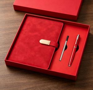 Set de Regalo de Cuaderno A5 de Cuero PU, Set de Cuaderno y Bolígrafo Promocional al por Mayor para Negocios, Diario Corporativo para Regalo - Product Image 1