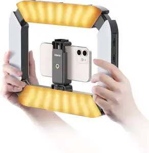 乌兰子U200可充电智能手机视频钻机垂直拍摄发光二极管环形灯发光二极管视频灯Dslr智能手机手柄Vlog握把