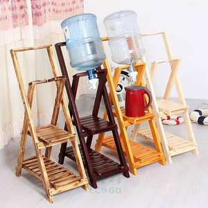 Support multifonctionnel pour bidon d'eau en bambou Moso à 2 niveaux, support en bois massif pour le rangement des bidons d'eau, support de distributeur d'eau robuste - Product Image 4