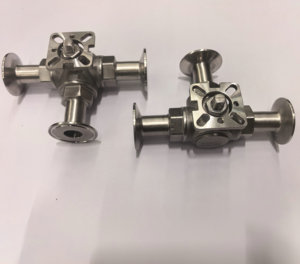 Valvola a Sfera Sanitaria in <span class=keywords><strong>Acciaio</strong></span> <span class=keywords><strong>Inox</strong></span> per Alimenti con Porta <span class=keywords><strong>L</strong></span> T, Controllo del Flusso, Attacco Triclamp a 3 Vie e Piattaforma di Montaggio Alta - Product Image 4