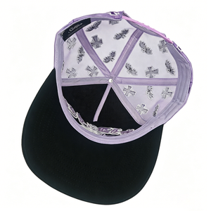 WECONDO Y2K Gothic Style Custom Trucker <strong>Hat</strong> 5 Panel Twill Mesh Cap Purple Cross Bat Embroidery Trucker Cap Visor - Product Image 6