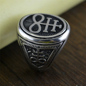 Anello Vintage con Croce di Leviathan MECYLIFE in Acciaio Inossidabile, Gioielli Satanici per Uomo - Product Image 6