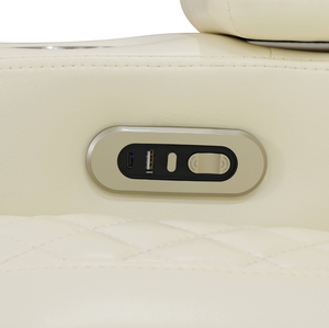 White Breathing Leather 3-Piece <b>Living</b> <b>Room</b> Recliner <b>Sofa</b> Set Intelligent Recliner <b>Sofa</b> - Product Image 3