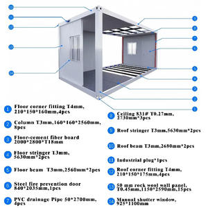 Contenedor de personal Dormitorio Totalmente ensamblado Casa de contenedores lista para usar móvil 40 pies en Filipinas Casa de vidrio Casa prefabricada - Product Image 5