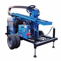 Foreuse de puits d'eau légère sur roues SM300, alimentée au diesel avec boîte de vitesses à commande hydraulique et pompe à boue, machine de forage sur site