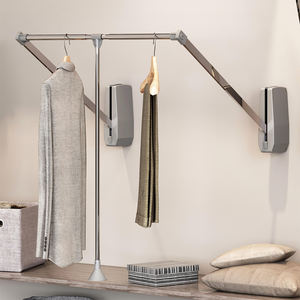 EMUCA cromato lucido appendiabiti da parete regolabile in acciaio di larghezza 600-830mm tecnoplastico moderno per mobili per la casa modello 6037811 - Product Image 2