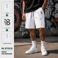 Fabricants de vêtements personnalisés Streetwear 100% Coton Hip Hop Broderie à passepoil Color Block Short Capri Ample Taille Élastiquée