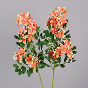 Fleurs artificielles de locustier Meng Jie, orange, en polyester, à tige unique, branches moyennes, pour décoration intérieure et arrangements floraux - Product Image 1
