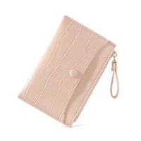 Diskon besar Cossni dompet gelang warna-warni kulit asli dompet tempat kartu motif buaya untuk wanita