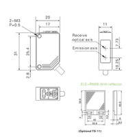 Sensor de Distancia Láser ELE-TM30P con Salida PNP de 30m, Transductor
