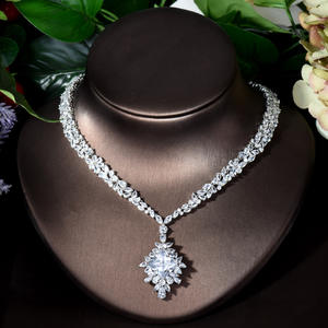 Hibride Vijf Kleur Zirkonia <span class=keywords><strong>2</strong></span> Stuks Ketting Hangers Oorbel Sets Dubai Nigeria Bruiloft Sieraden Sets Bijoux Femme N-1723 - Product Image 4