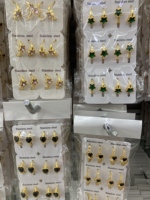 Boucles d'oreilles en acier inoxydable plaqué or 18 carats OEM/ODM, boucles d'oreilles à clous en forme de papillon et de cœur avec zircon, bijoux tendance pour femmes