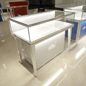 Vitrine de magasin de bijoux moderne haut de gamme 2024, <span class=keywords><strong>comptoir</strong></span> rond avec miroir, éclairage LED, pour la vente, le stockage et l'exposition - Product Image 3