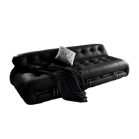 Nouvel Arrivage – Canapé en Cuir et Tissu Capitonnés Style Français Mid-Century avec Garniture en Acier Hippo – Ensemble de Canapés pour Petits Espaces de Salon