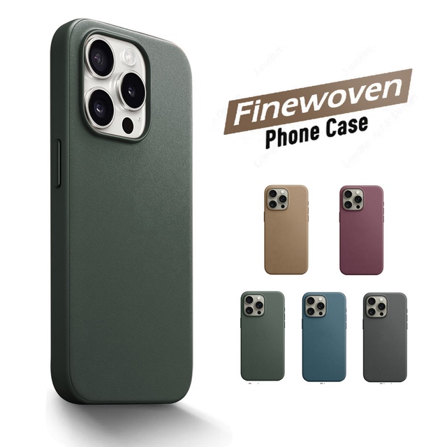 Original Fine Woven Phone Case for iPhone 15 Pro Max Luxury Shockproof Case Waterproof Recycled Mobile Case