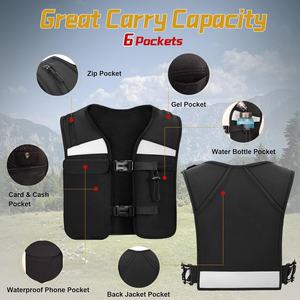 हॉट सेल चलाने वाले फोन धारक बनियान 5 जेब हल्के रनिंग वेस्ट के साथ - Product Image 4