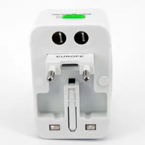 Adaptador Universal de viaje todo en uno, toma de corriente, cargador de pared, enchufe para UE, EE. UU., AU y Reino Unido