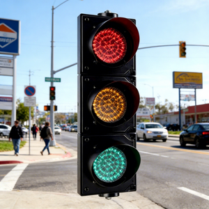 Luz de Señalización de Tráfico LED Portátil de 200 mm, Luz de Advertencia para Peatones con Energía Solar, Módulo de Semáforo V16 para Carreteras - Product Image 1